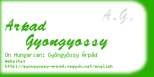 arpad gyongyossy business card