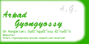 arpad gyongyossy business card